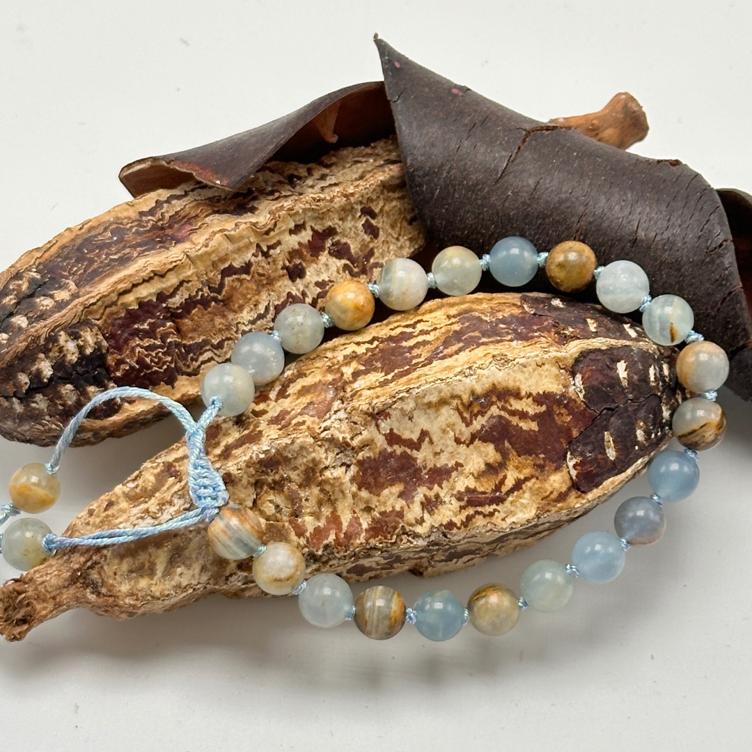 Blue Calcite Beads Bracelet