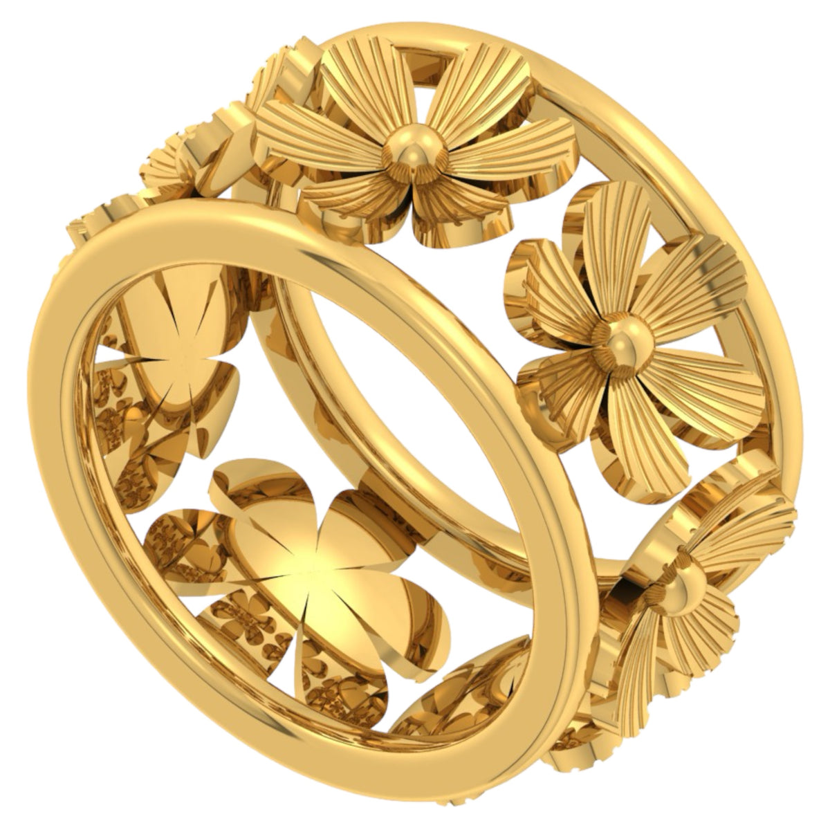 18K Lotus Eternity Ring